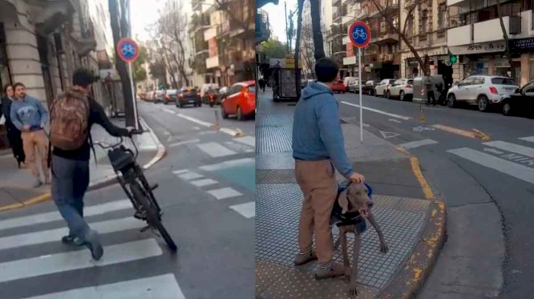 video:-quiso-robar-una-bicimoto-en-recoleta,-no-lo-pudieron-agarrar,-pero-un-perro-heroe-logro-frenarlo