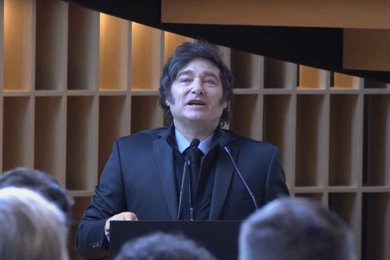 Javier Milei dio un discurso en la inauguración del edificio Corporación América