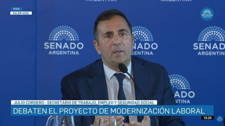 Senado: Julio Cordero defendió el proyecto de reforma laboral del Gobierno en el inicio del debate en comisión