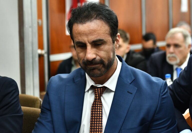 Leopoldo Luque durante una audiencia judicial