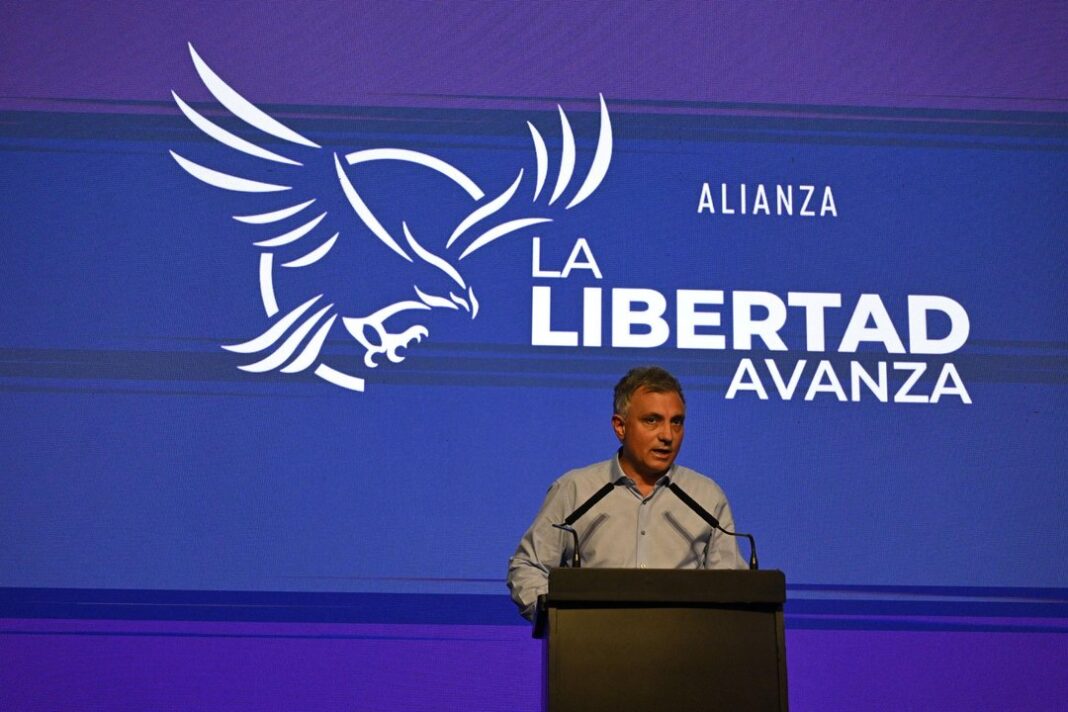 Referentes de La Libertad Avanza en un acto partidario anterior.