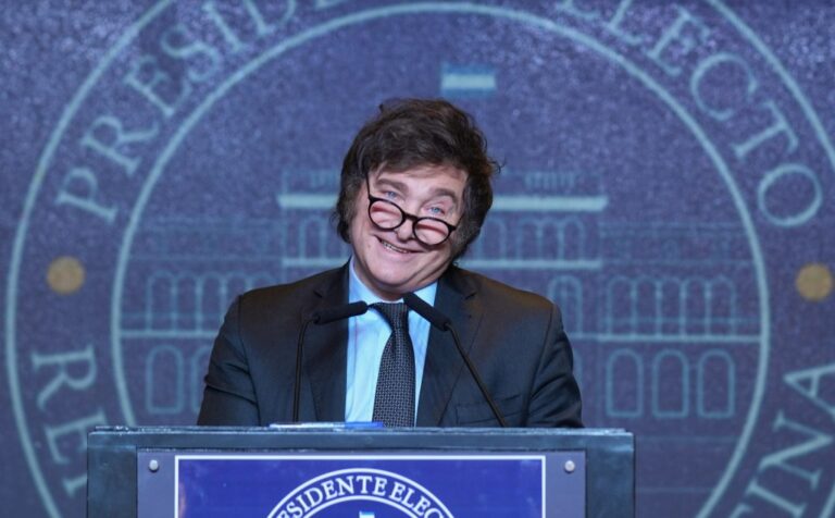 Presidente Javier Milei durante un discurso