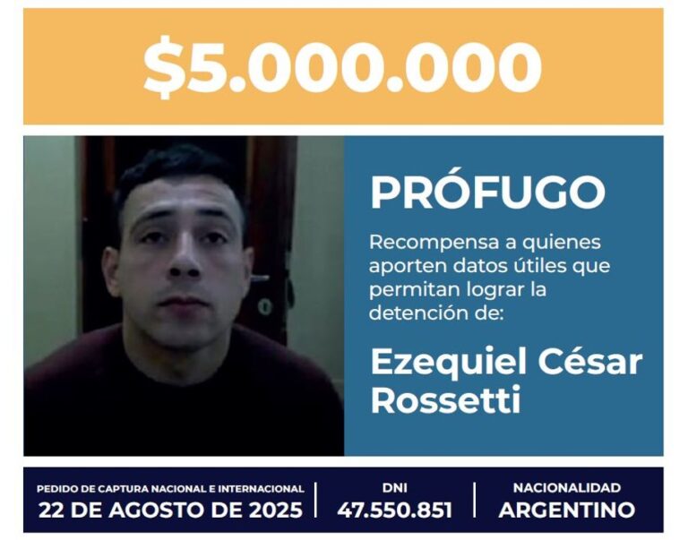 Recompensa por datos de prófugo por narcotráfico en Buenos Aires