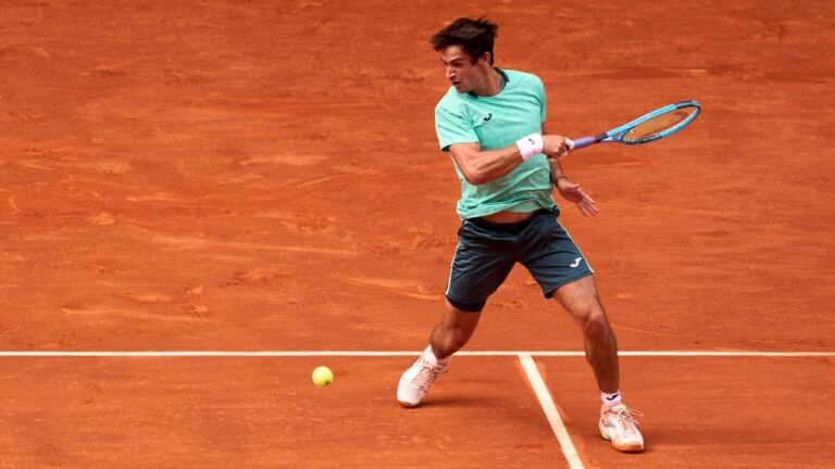 Mariano Navone celebrando un punto en el Masters de Roma