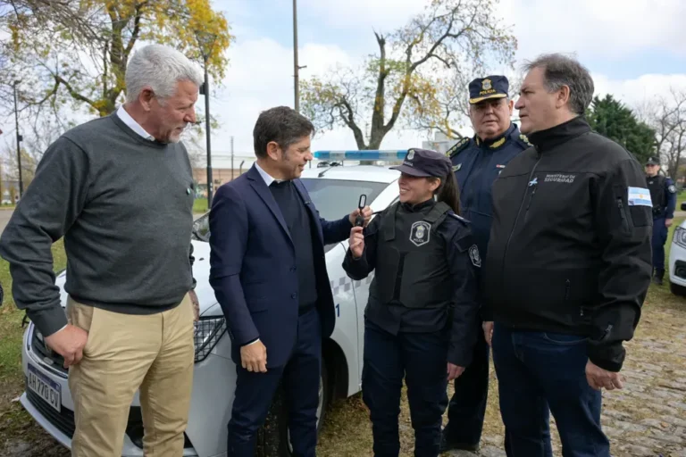 Axel Kicillof durante un acto en Pergamino