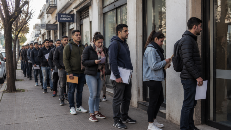 Gráfico con datos de desocupación del Indec para el primer trimestre de 2026