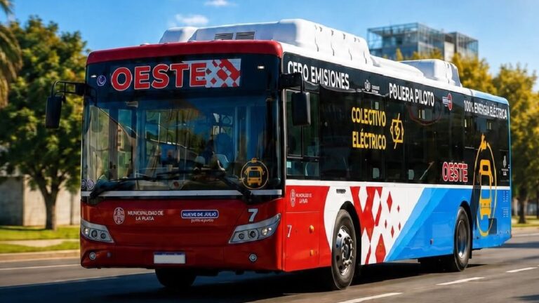Colectivo eléctrico de la Línea Oeste en La Plata
