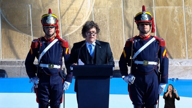 Presidente Javier Milei en el acto por el Día de la Bandera en Rosario