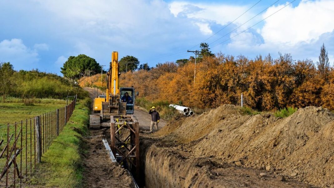 Obra de la nueva planta depuradora de líquidos cloacales en Carmen de Patagones