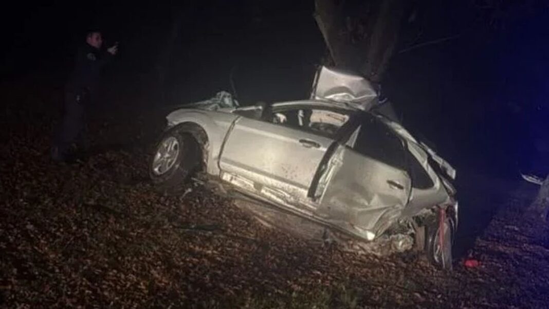 Lugar del accidente en el Camino de la Costa, Ramallo