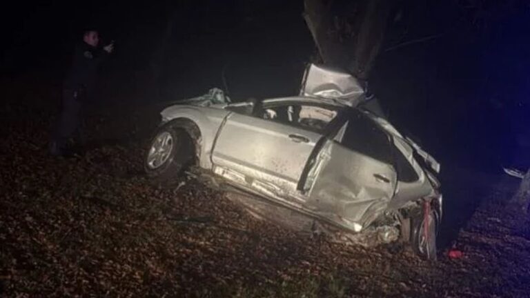 Lugar del accidente en el Camino de la Costa, Ramallo