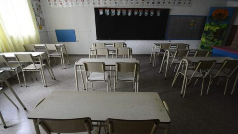 Docentes en una movilización gremial en la provincia de Buenos Aires