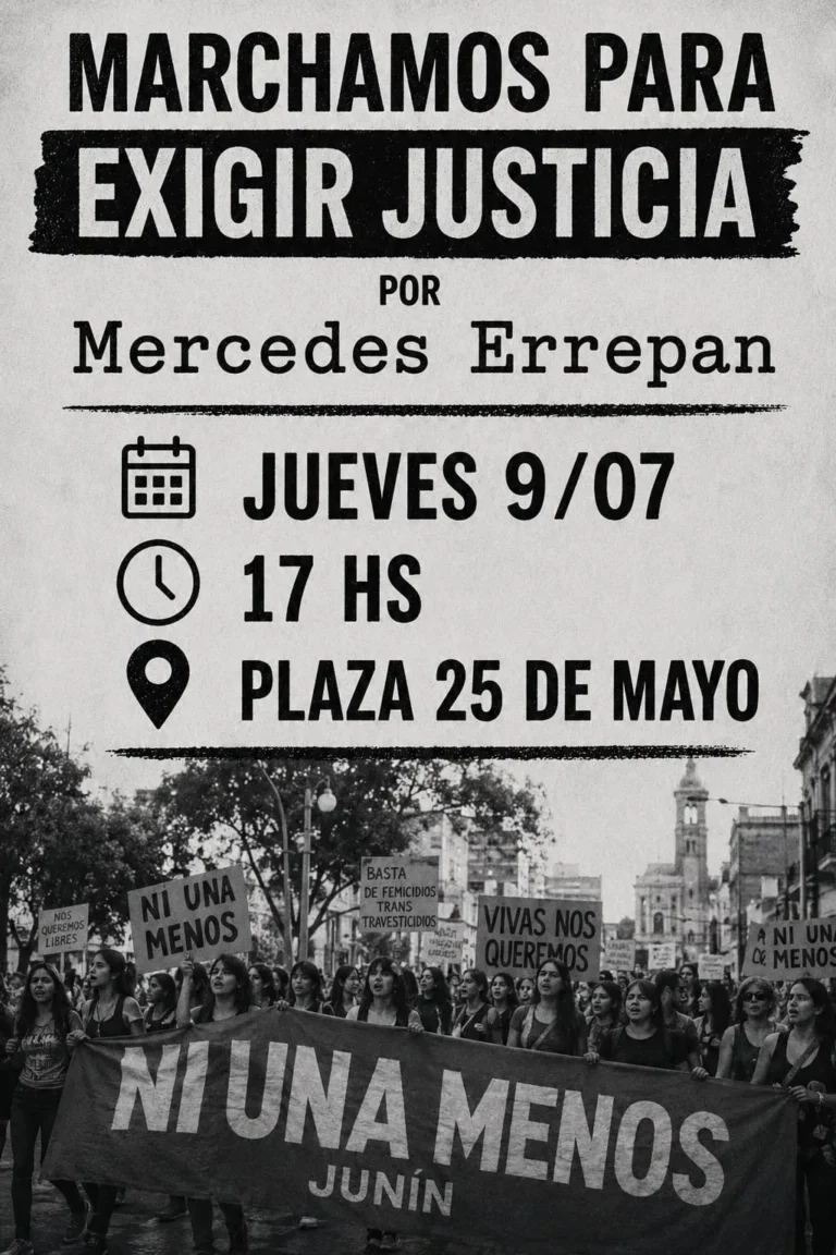 Marcha por el femicidio de Mercedes Errapan en Junín