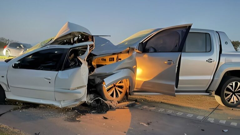 Camioneta Volkswagen Amarok involucrada en el siniestro vial en San Vicente