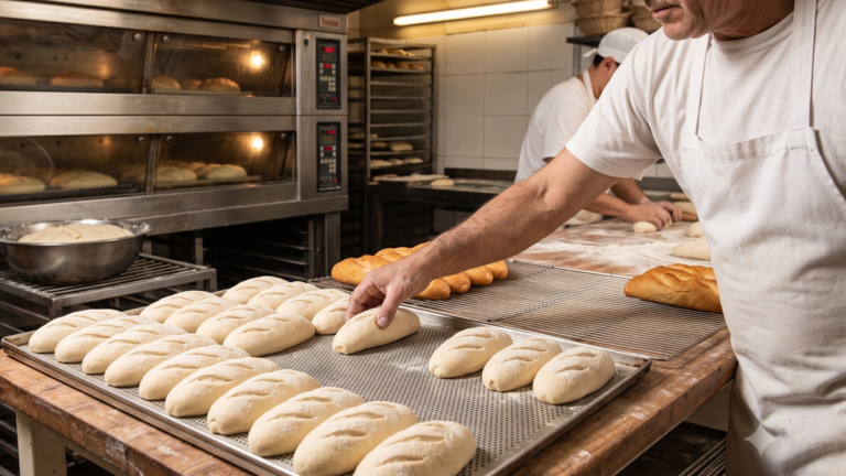 Pan francés en una panadería de Pergamino