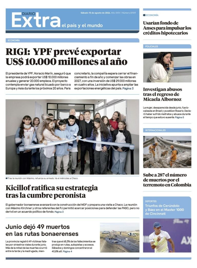 Portada de la edición impresa del 15 de agosto de 2026 de La Provincia en Vivo