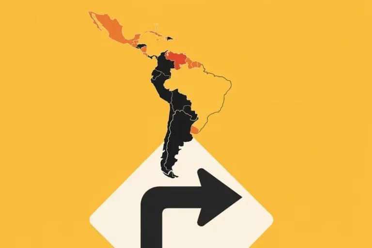 Mapa de América Latina con banderas de países