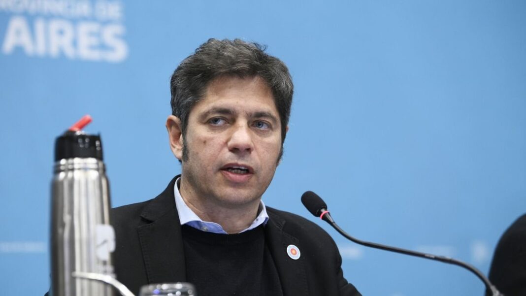 Kicillof durante la presentación del Plan de Gestión del Riesgo en la Casa de Gobierno