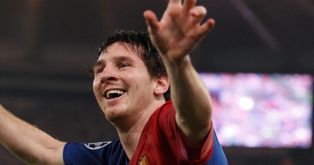 Lionel Messi durante su conferencia de despedida en el Camp Nou