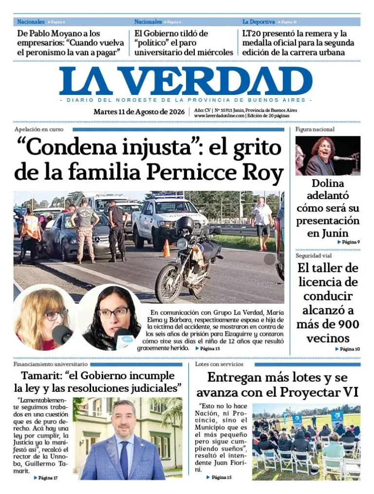 Portada de la edición impresa del 11 de agosto de 2026