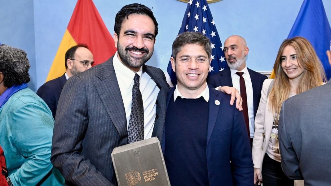 Axel Kicillof durante su gira por Estados Unidos