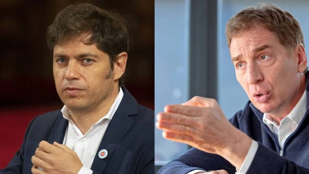 Axel Kicillof y Diego Santilli en eventos políticos