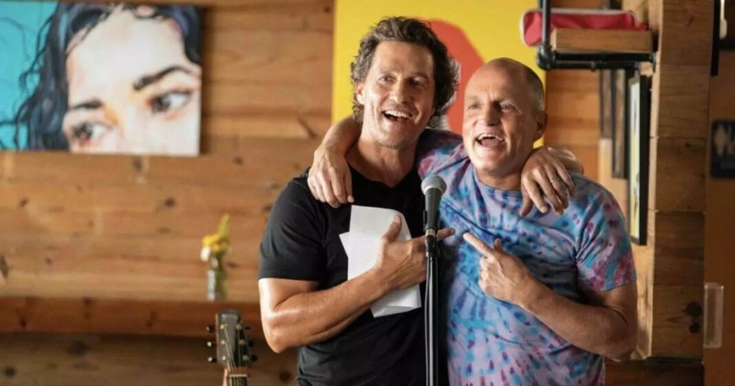 Matthew McConaughey y Woody Harrelson en la presentación de la serie 'Brothers'