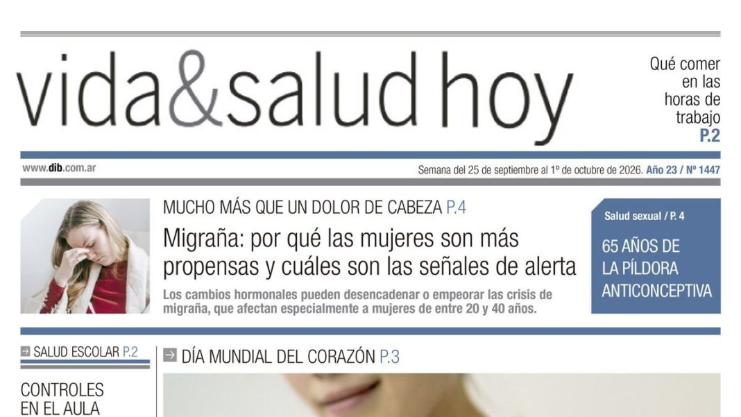Portada del suplemento Vida y Salud de la semana del 25 de septiembre al 1 de octubre de 2026